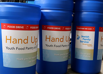 High Holy Day food donation barrels